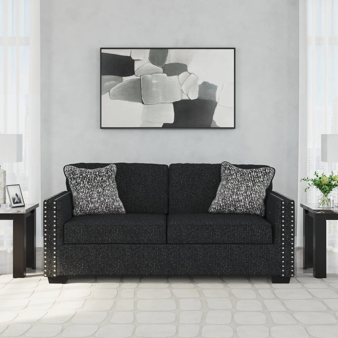 2890438 Jasmine Peaks Sofa In Fabric Upholstery - Coal | Benchcraft By Ashley