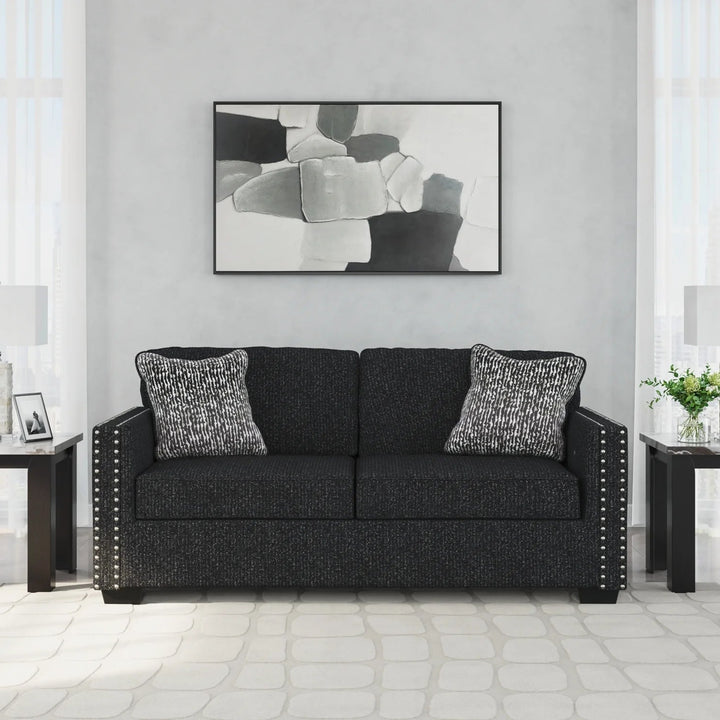 2890438 Jasmine Peaks Sofa In Fabric Upholstery - Coal | Benchcraft By Ashley