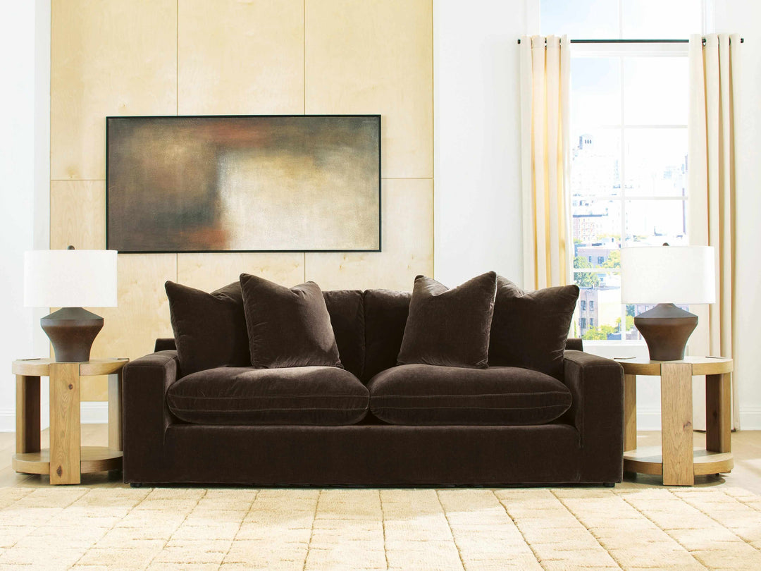 6780738 Maxton Heights Stationary Sofa In Fabric Upholstery - Bittersweet | Benchcraft By Ashley