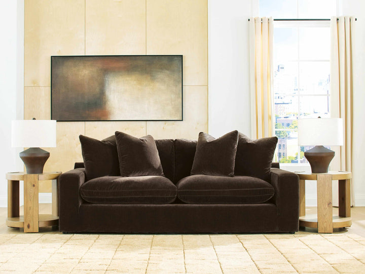 6780738 Maxton Heights Stationary Sofa In Fabric Upholstery - Bittersweet | Benchcraft By Ashley
