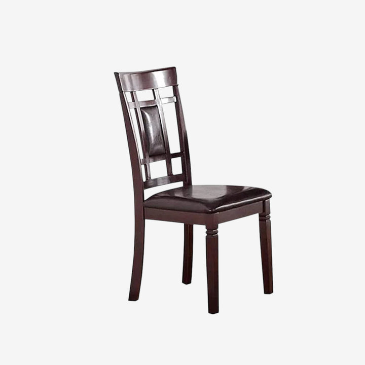 Alexia Wooden Dining Table Set For 6 With PU Upholstered Chairs - Espresso