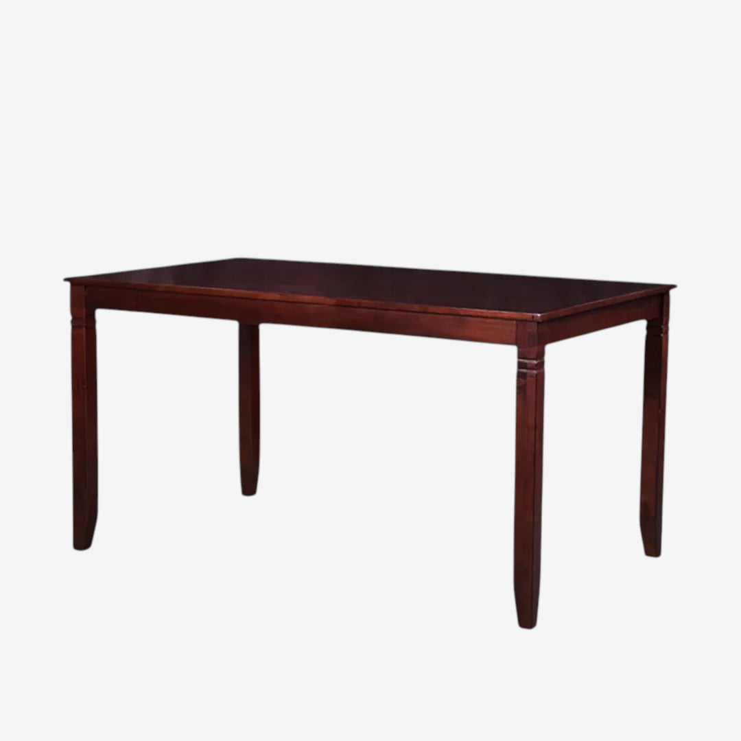 Alexia Wooden Dining Table Set For 6 With PU Upholstered Chairs - Espresso