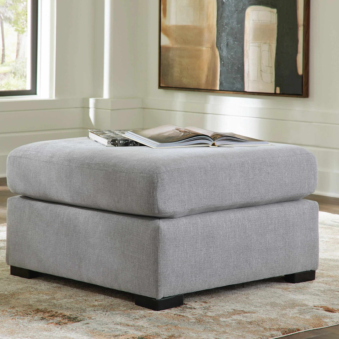 6680408 Lakepoint Oversized Accent Ottoman In Fabric Upholstery - Nickel | Benchcraft By Ashley