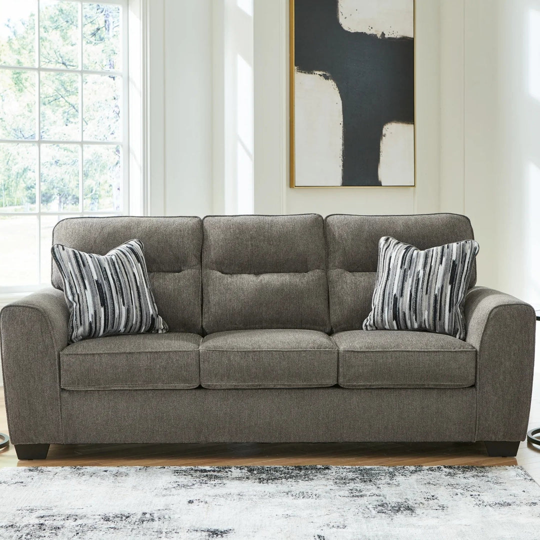 3130538 Olten Stationary Sofa In Fabric Upholstery - Graphite | Benchcraft By Ashley