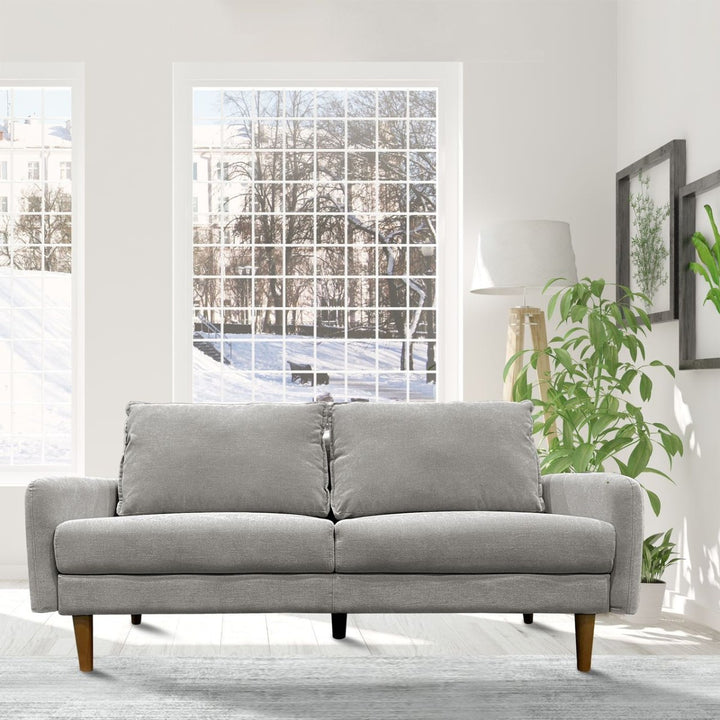 Willey 3-Seater Stationary Sofa In Fabric Upholstery - Dark Grey