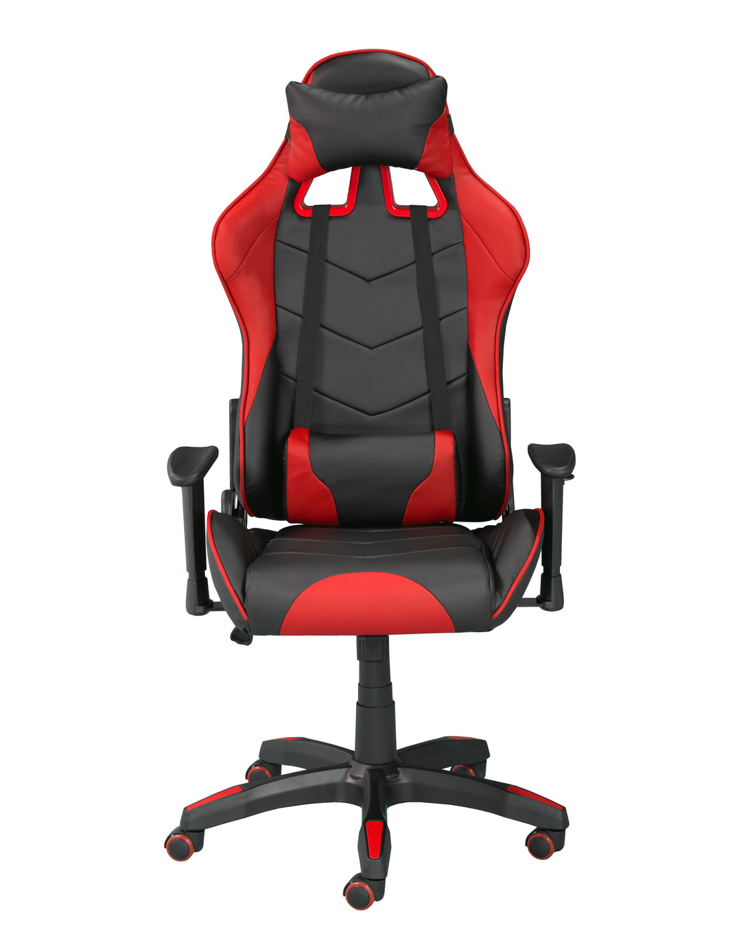 Maverick Ergonomic Gaming Chair In Faux Leather Upholstery - Black/ Red