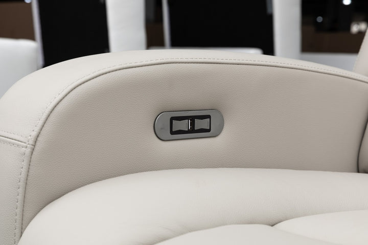 Sudex Beige Power Recliner Sofa in Top Grain Leather