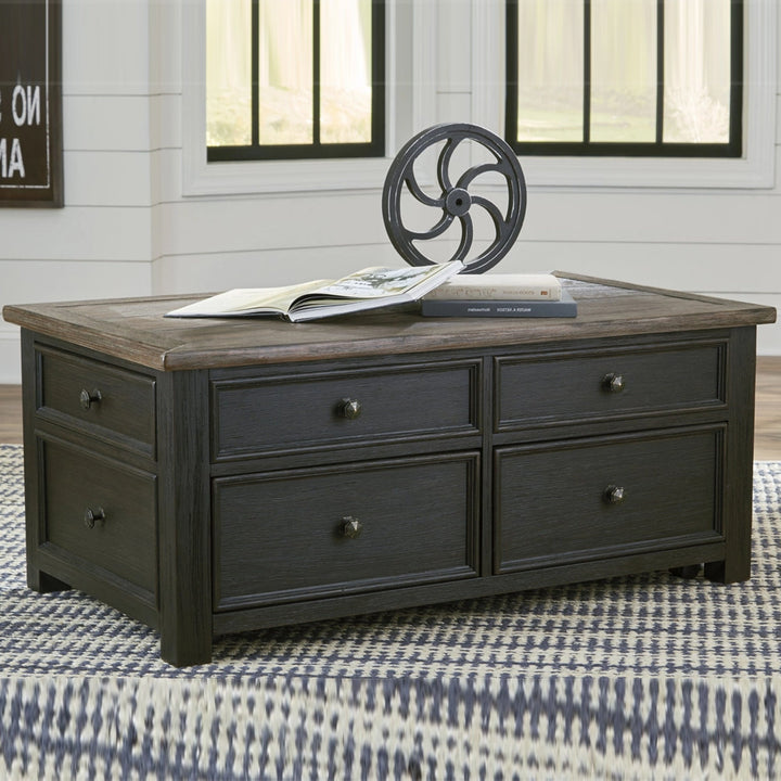 T736-20 Tyler Creek Coffee Table With Lift Top - Greyish Brown/ Black | Signature Design By Ashley