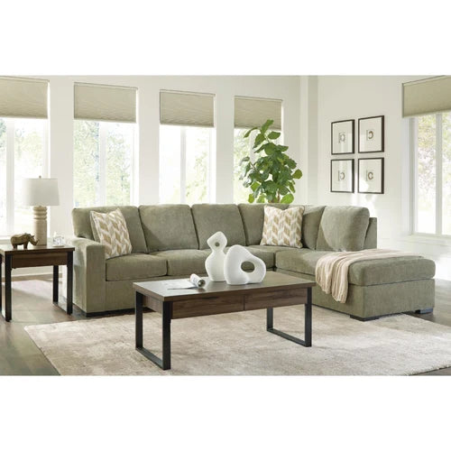 Bridgepoint 2-Piece Fabric Upholstered Sectional Sofa With Chaise - Moss | Signature Design By Ashley