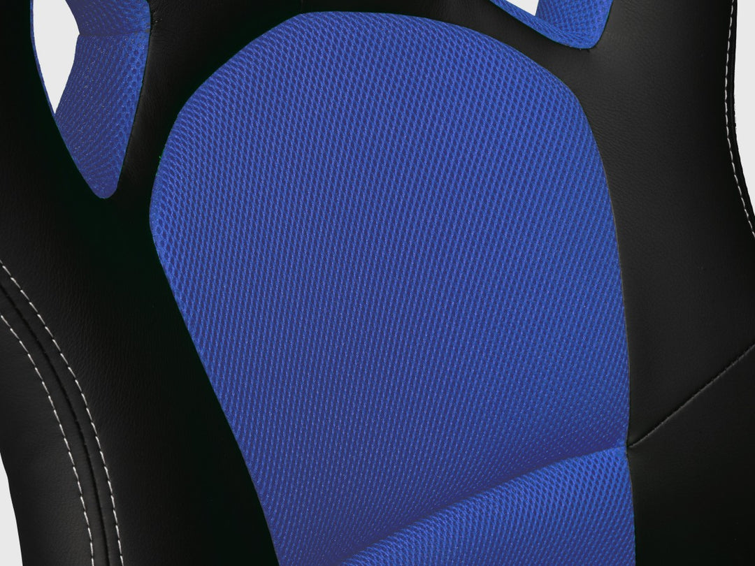 Black/Blue Ergonomic Design Gaming Chair | Breathable Fabric/Mesh & 360-Degree Maneuverability