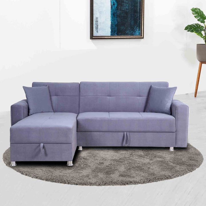Enticing Grey Cozy Sofa Bed With Storage Compartment