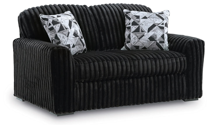 9810335 Midnight-madness Loveseat In Fabric Upholstery - Onyx | Signature Design By Ashley