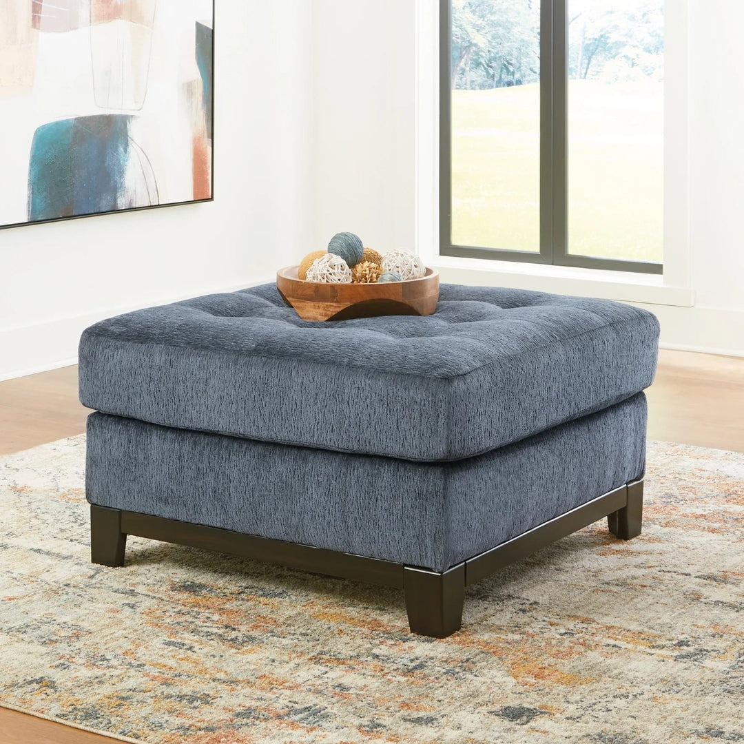 3300308 Maxon Place Oversized Accent Ottoman In Fabric Upholstery - Navy | Benchcraft By Ashley