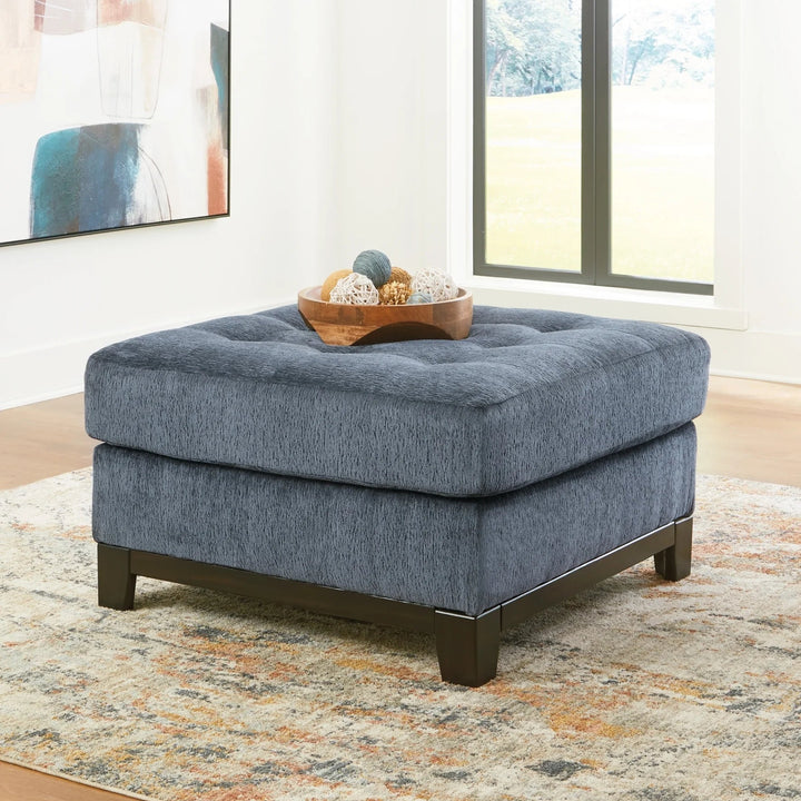 3300308 Maxon Place Oversized Accent Ottoman In Fabric Upholstery - Navy | Benchcraft By Ashley