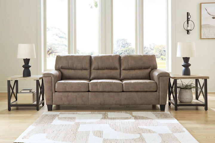 9400438 Navi Stationary Sofa in Leather Upholstery - Fossil | Signature Design By Ashley
