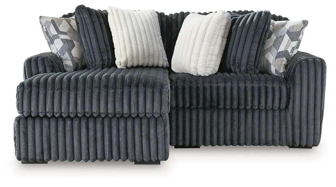Midnight-madness 2-Piece Fabric Sectional Sofa With Chaise - Gunmetal | Signature Design By Ashley