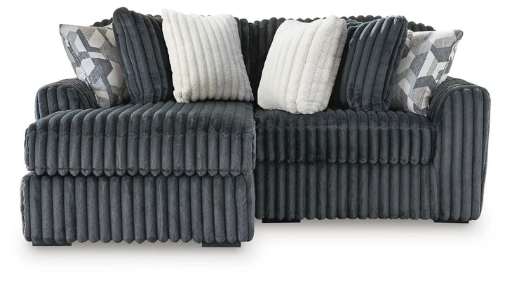 Midnight-madness 2-Piece Fabric Sectional Sofa With Chaise - Gunmetal | Signature Design By Ashley