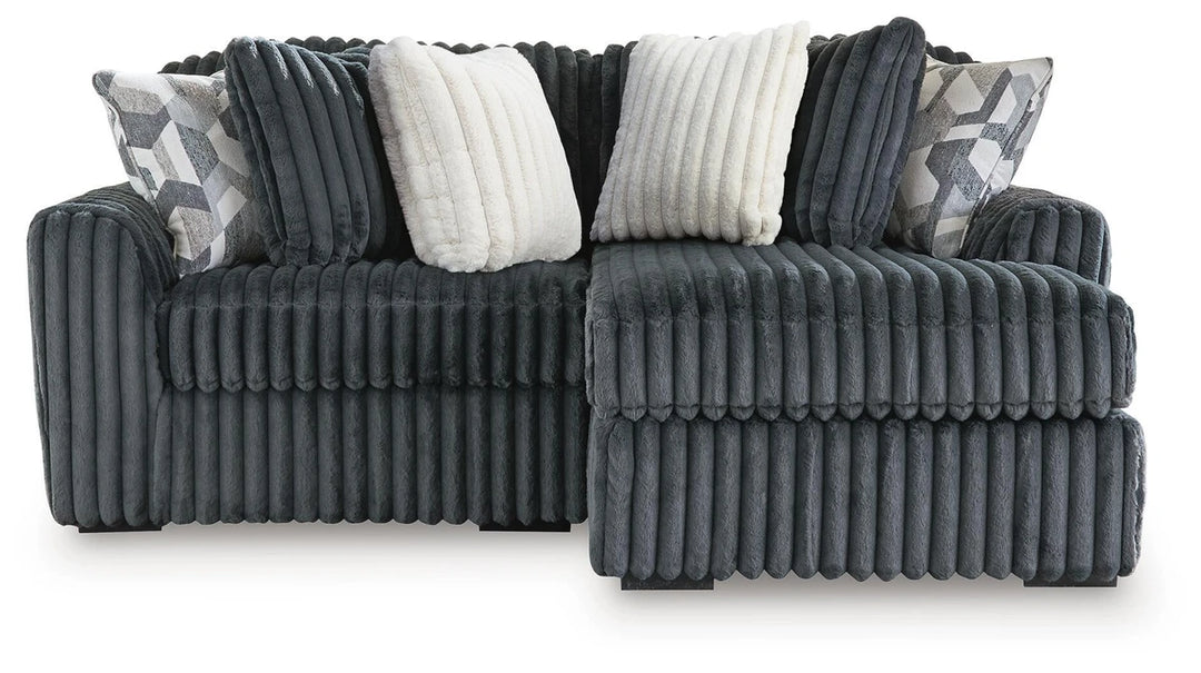Midnight-madness 2-Piece Fabric Sectional Sofa With Chaise - Gunmetal | Signature Design By Ashley