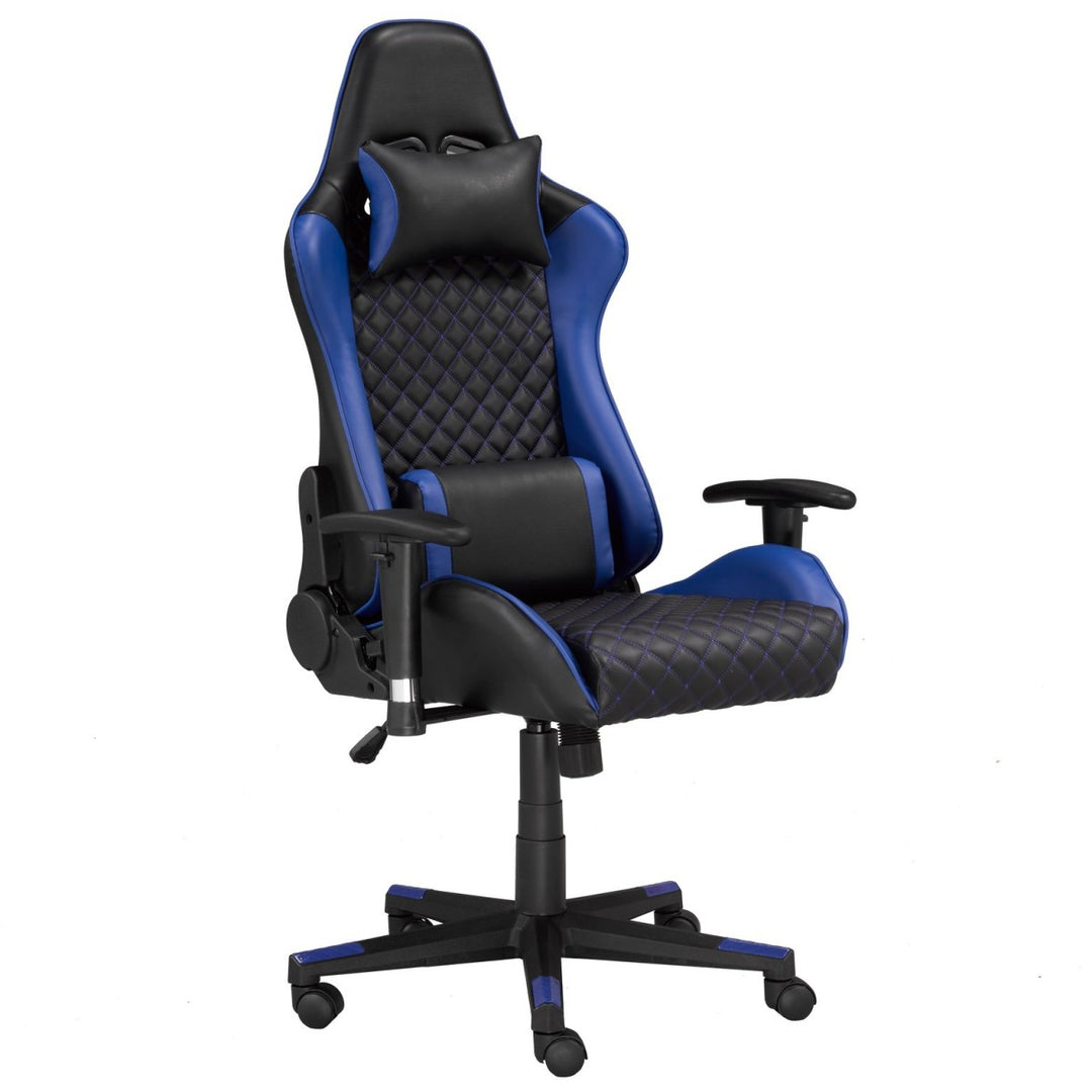 Black/Blue Gaming Chair - Adjustable Height, Adjustable Armrests, Reclining Function & Tilt Mechanism