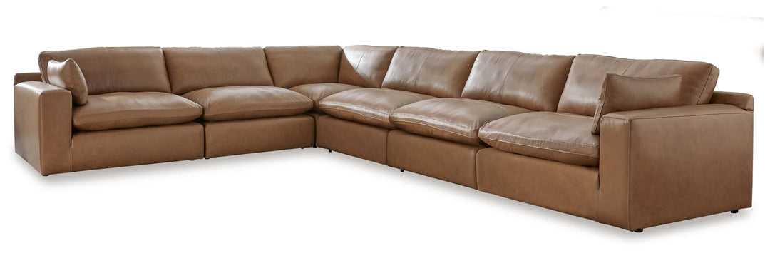 30901S5 Emilia 6-Piece Sectional Sofa In Leather Upholstery - Caramel | Signature Design By Ashley