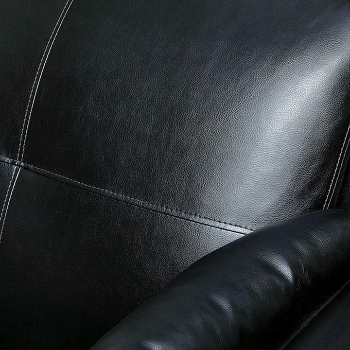 Connor 3-Piece Tranquil Sofa Set In PU Leather Upholstery - Black
