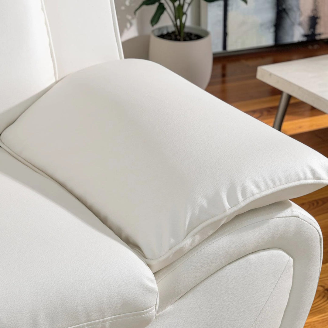 Gilan 3-Piece Sofa Set In Faux Leather Upholstery - White