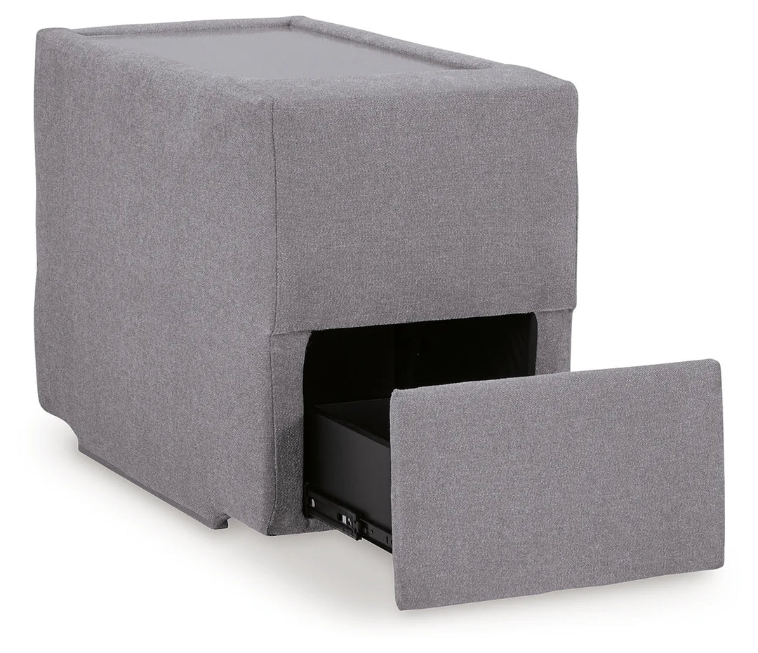 92104S3 Modmax 3-Piece Fabric Modular Loveseat With Storage Console - Granite | Signature Design By Ashley