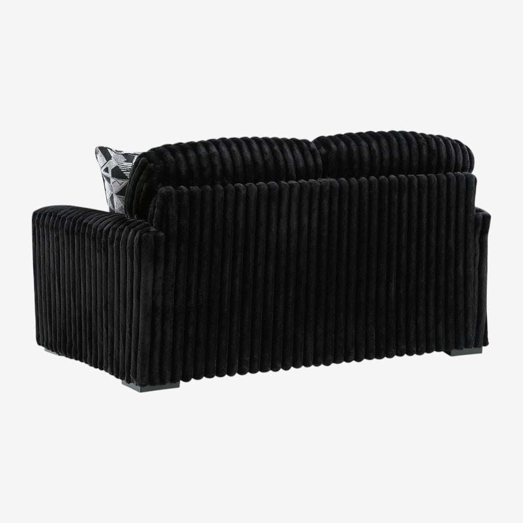 Midnight-madness Loveseat In Fabric Upholstery - Onyx - Close-Up Detail