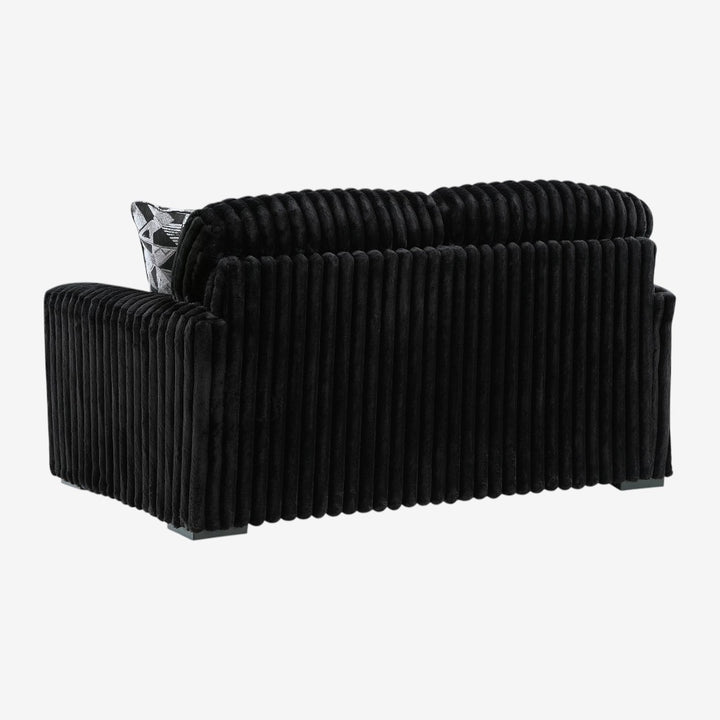 Midnight-madness Loveseat In Fabric Upholstery - Onyx - Close-Up Detail