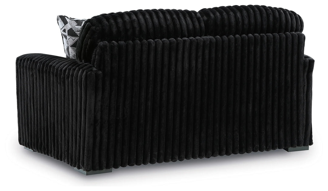 9810335 Midnight-madness Loveseat In Fabric Upholstery - Onyx | Signature Design By Ashley