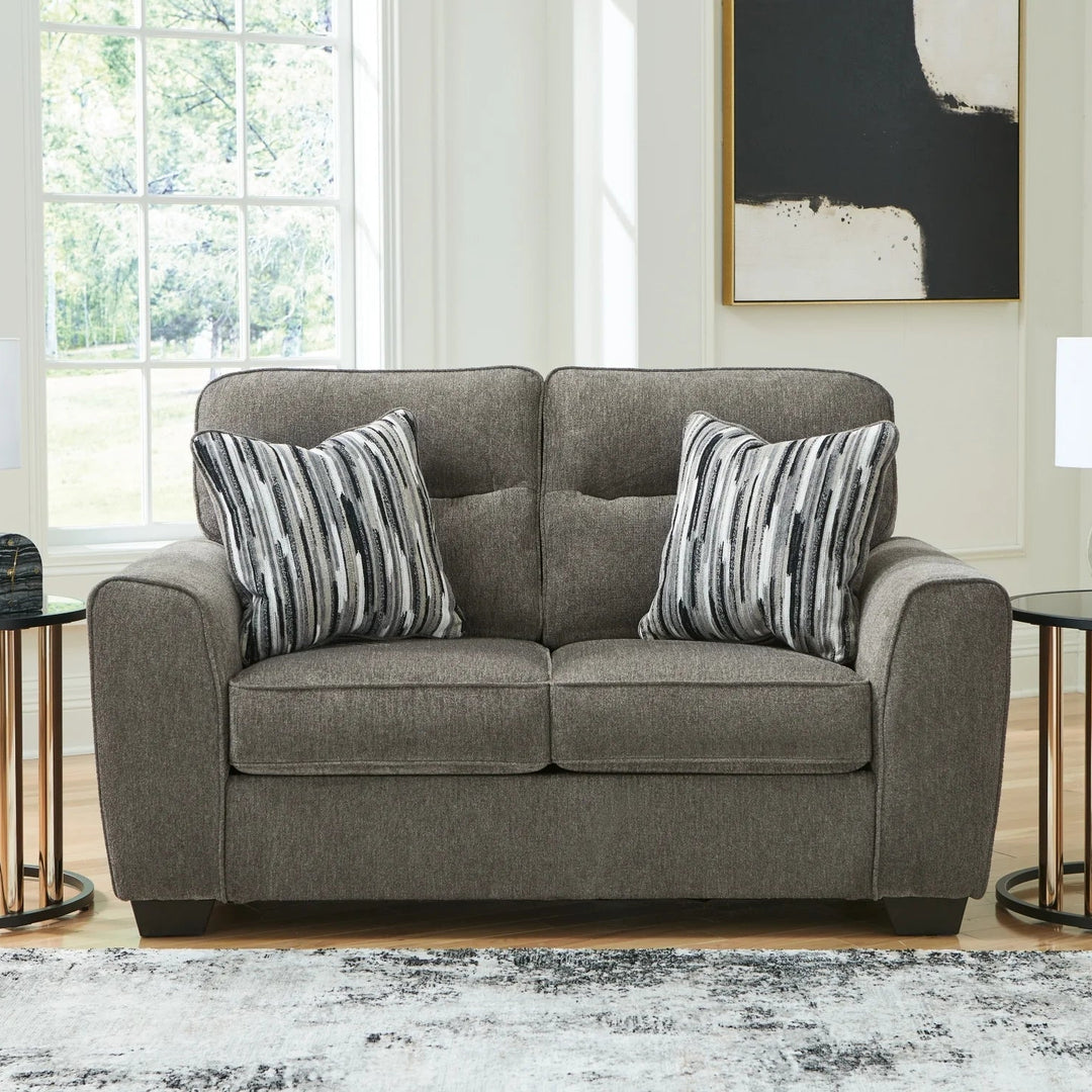 3130535 Olten Loveseat In Fabric Upholstery - Graphite | Benchcraft By Ashley