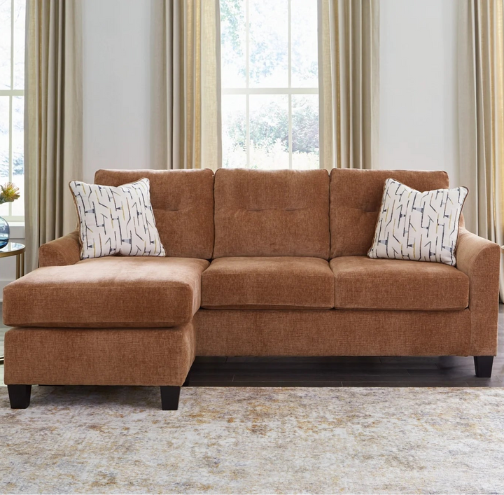 6720418 Amity Bay Sofa Chaise In Fabric Upholstery - Clay | Benchcraft By Ashley