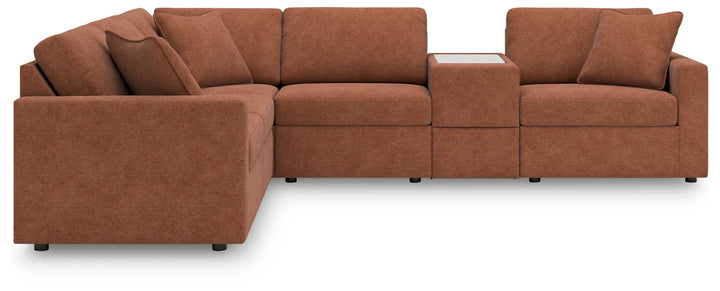 92102S7 Modmax 6-Piece Fabric Sectional Sofa With Storage Console - Spice | Signature Design By Ashley