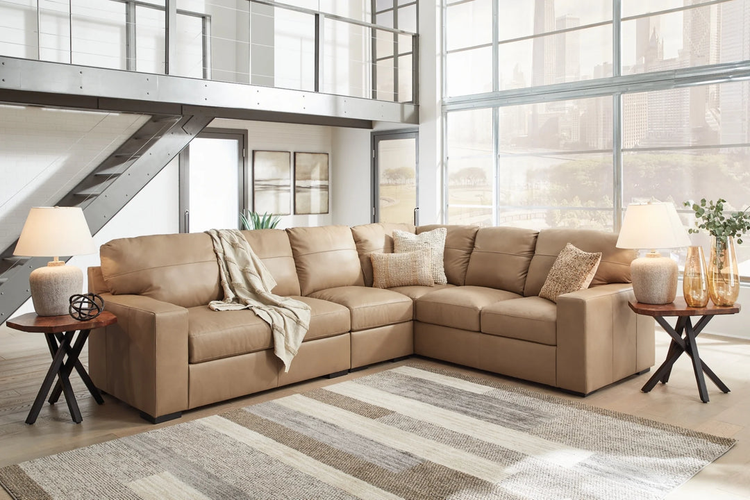 Bandon 3-Piece Sectional Sofa In Leather Upholstery - Toffee | Signature Design By Ashley