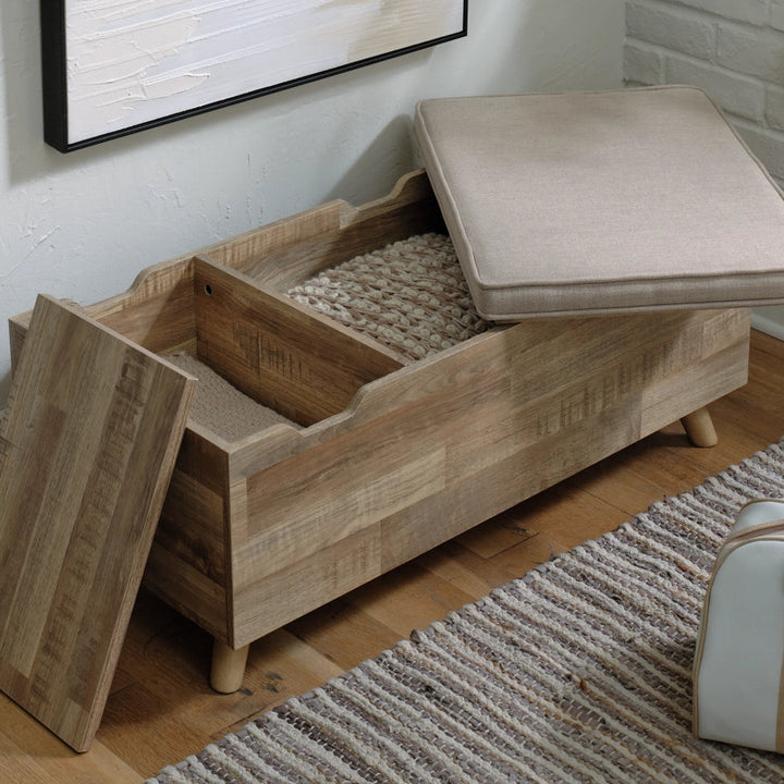 A3000318 Gerdanet Storage Bench - Beige/ Brown | Signature Design By Ashley