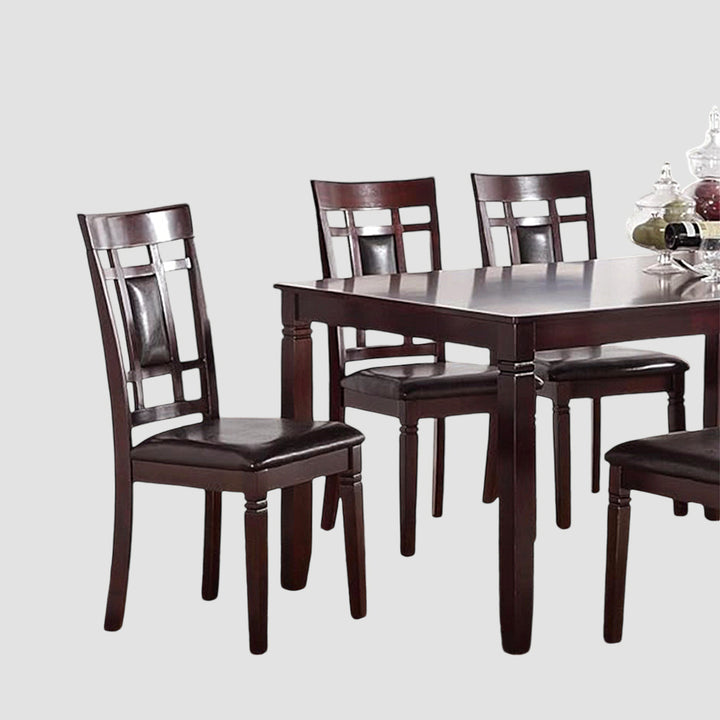 Alexia 7-Piece Dining Set With PU Upholstered Chairs - Espresso