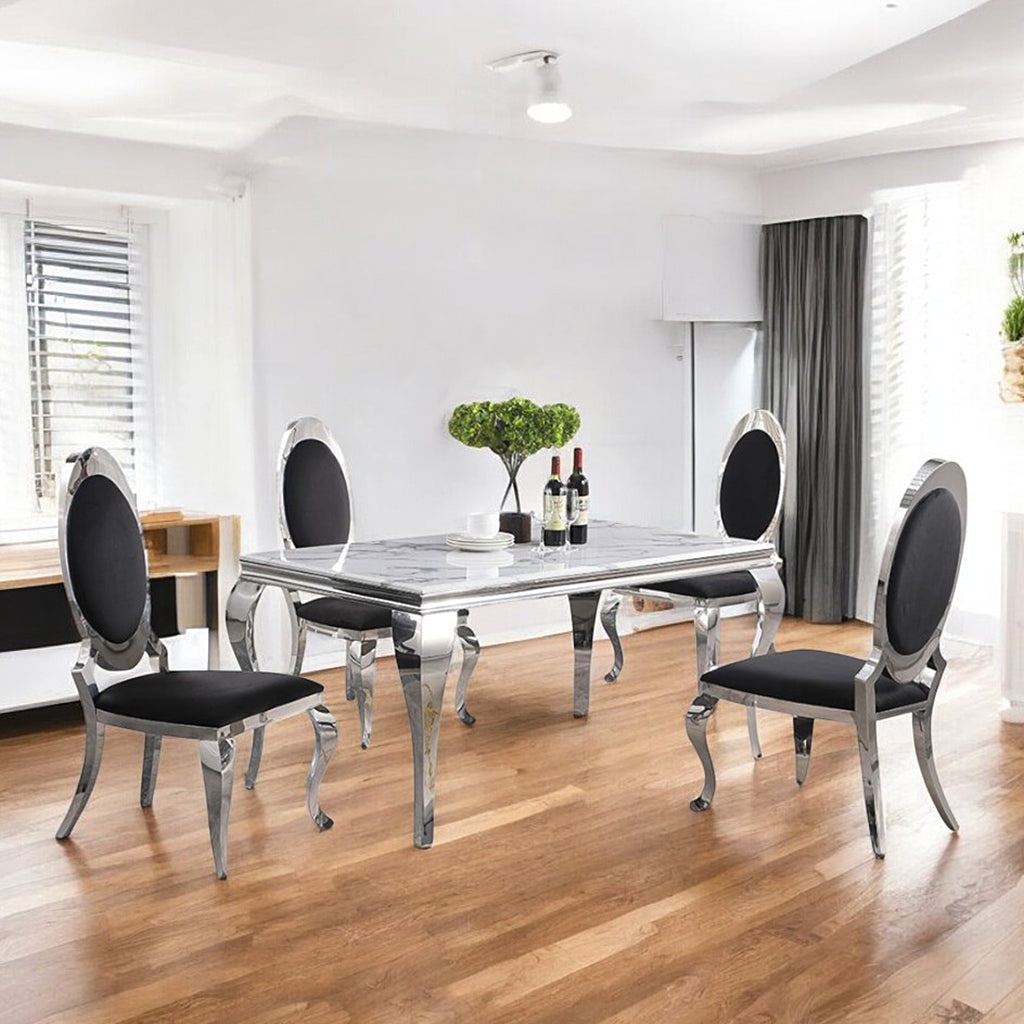 Luxurious Anchorage Side Chairs With Chrome Finish (Set of 2) - Room Setting