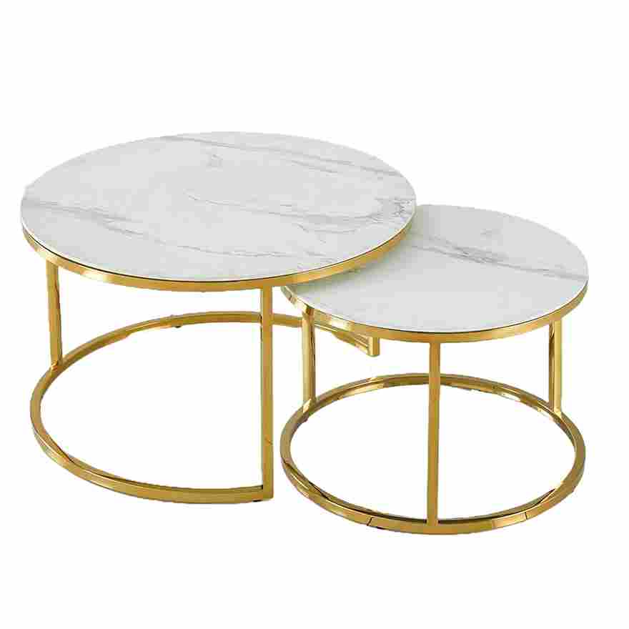 Armandine Artificial Marble Coffee Table Elevate Your Home in Modern Sophistication