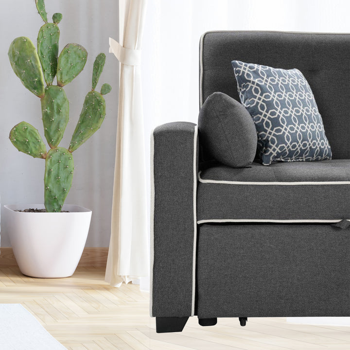 Austin Fabric Upholstered Sleeper Sofa With Built-In USB Ports - Grey
