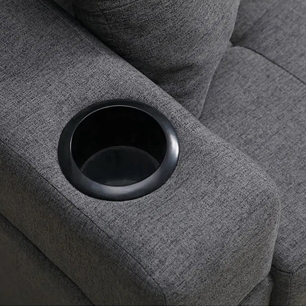 Bexen Canapé sectionnel rembourré en tissu avec méridienne réversible – Gris