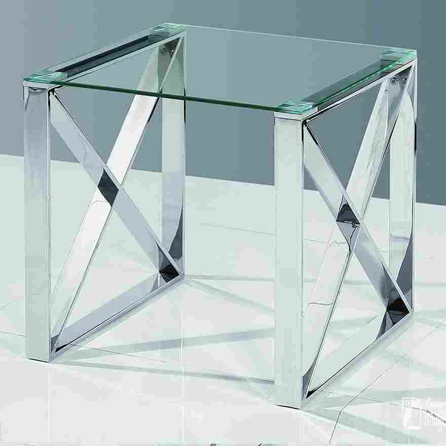 Blox End Table Contemporary Elegance and Functionality in Silver