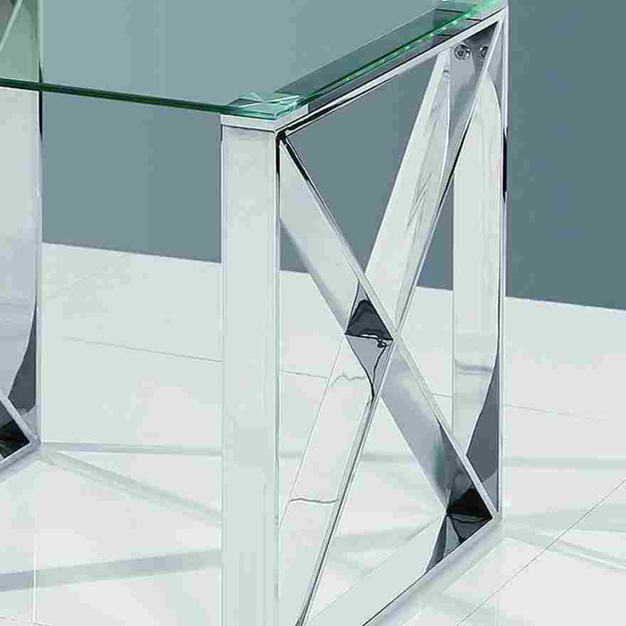 Blox End Table Contemporary Elegance and Functionality in Silver