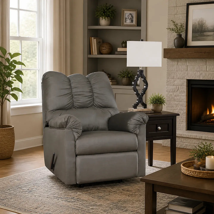 7500525 Darcy Rocker Recliner Chair In Fabric Upholstery - Cobblestone | Signature Design By Ashley