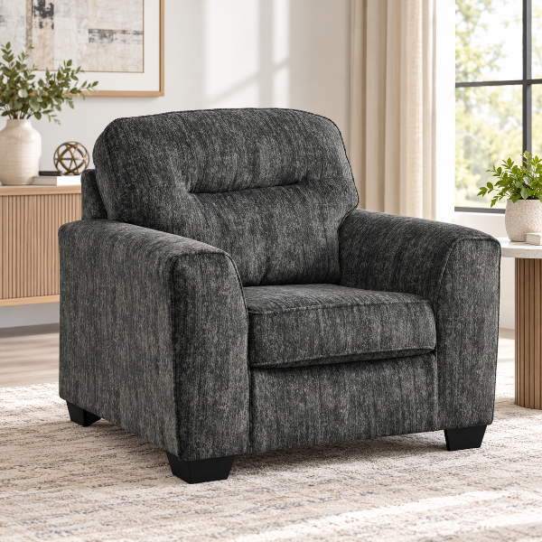 5050423 Lonoke Oversized Armchair In Fabric Upholstery - Gunmetal | Signature Design By Ashley