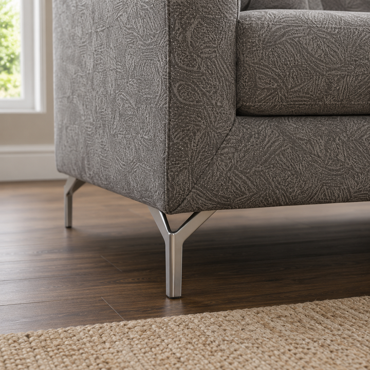 Mathews Grey 3-Piece Sofa Set In Fabric Upholstery