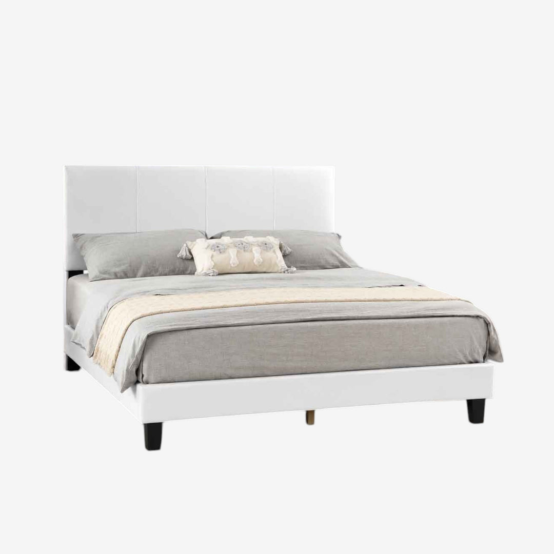 Holden PU Upholstered Platform Bed Frame - White