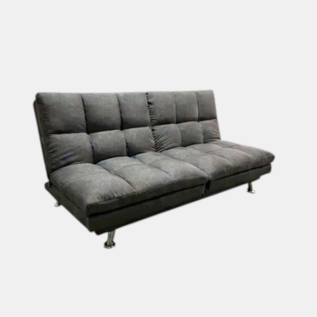 Timber 3-Seater Sofa Bed In Fabric Upholstery - Charcoal