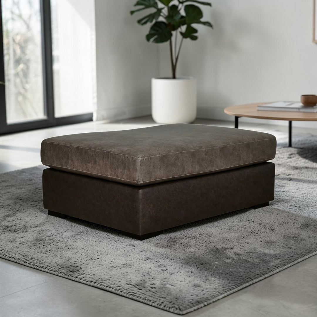 PC6270308 Castille Way Oversized Accent Ottoman In Leather Upholstery - Fossil | Signature Design By Ashley