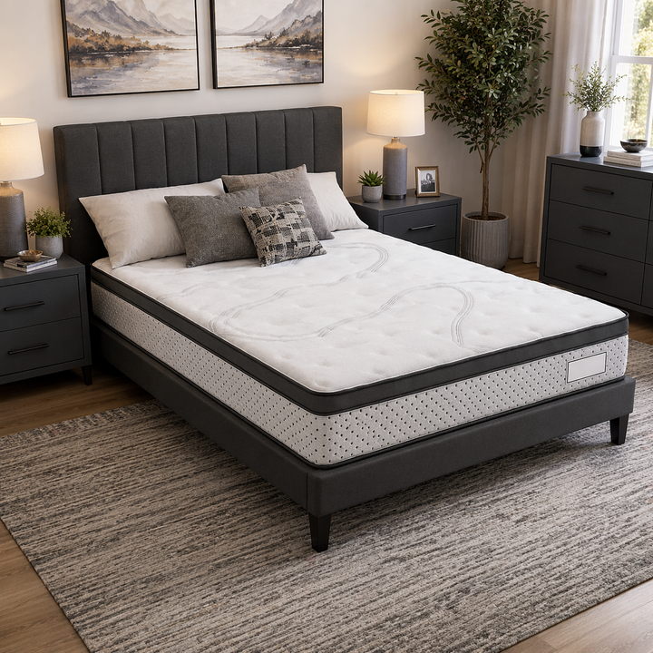 Monaco Medium Plush Mattress | Hybrid Pocket Coil Construction, Euro Top &amp; One-sided Design