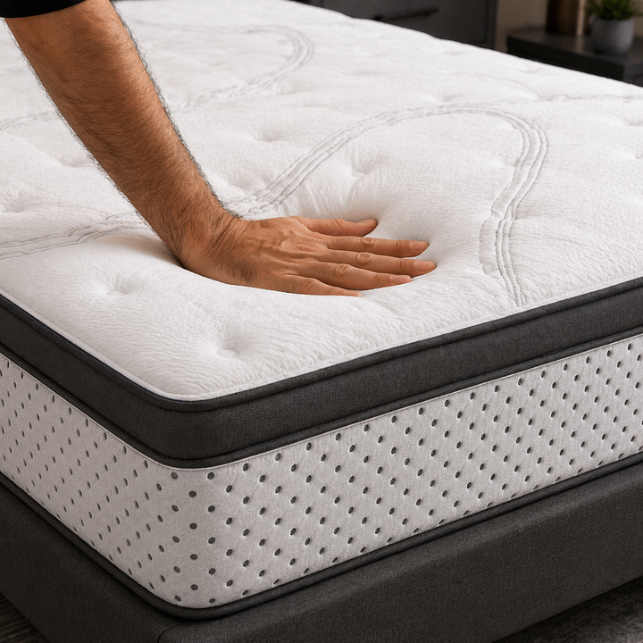 Monaco Medium Plush Mattress | Hybrid Pocket Coil Construction, Euro Top &amp; One-sided Design